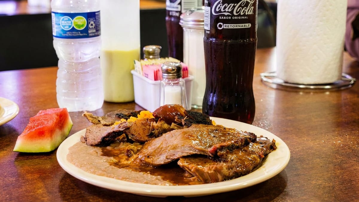 Brisket, ribs, and smoked sausage