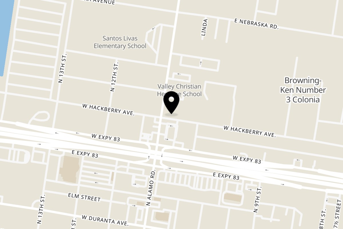 Map showing the location of Sabor Del Valle Restaurant and Grill on 700 N Alamo Rd in Alamo